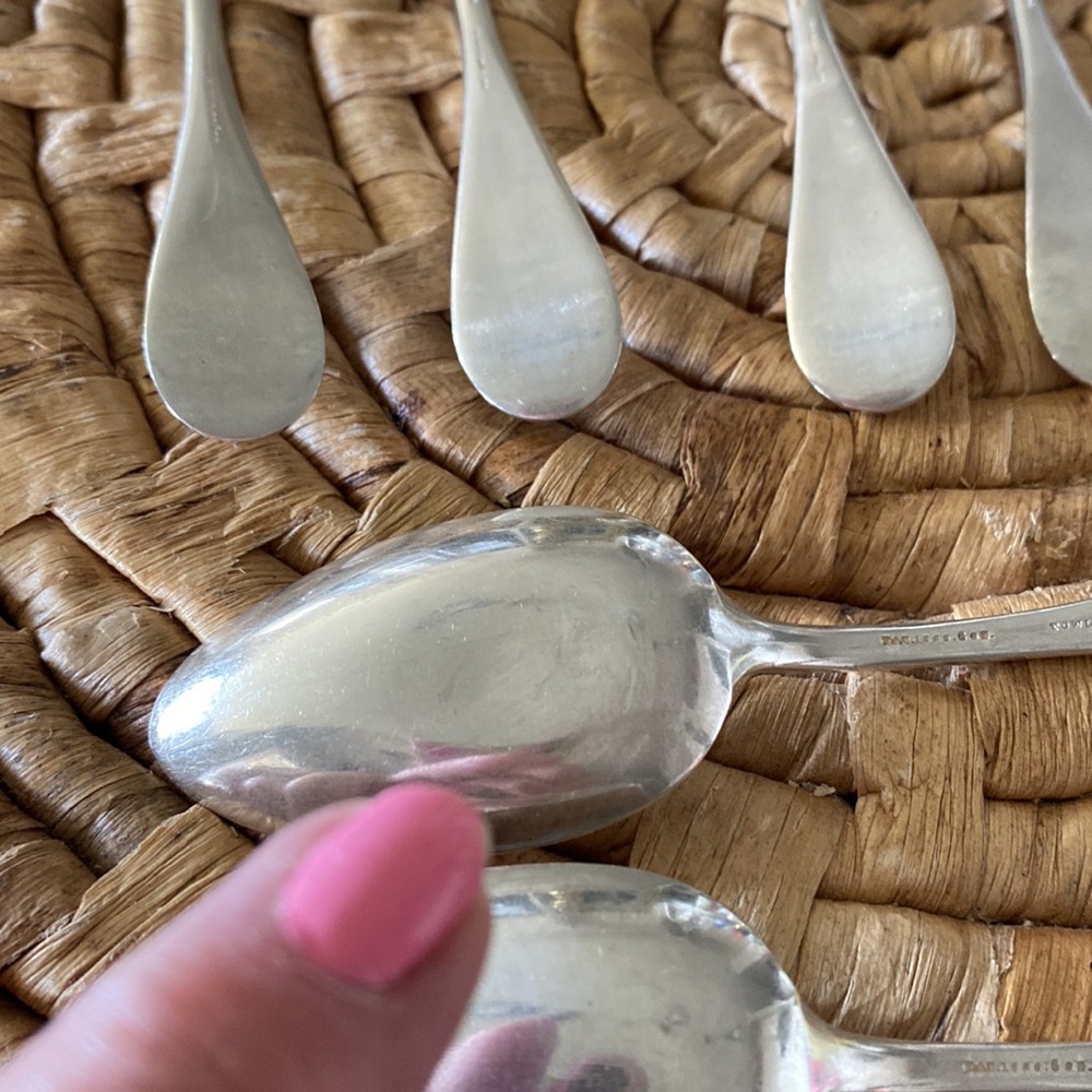 Antique Monogrammed Silver-Tone Teaspoons - Set of 11! - Picture 8 of 11